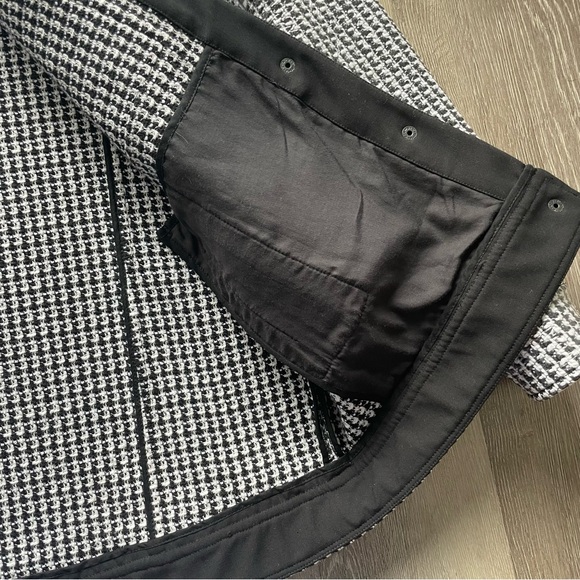 Tibi Woven Houndstooth Black White Coated Jacket Pointed Collar Sample - Picture 7 of 15